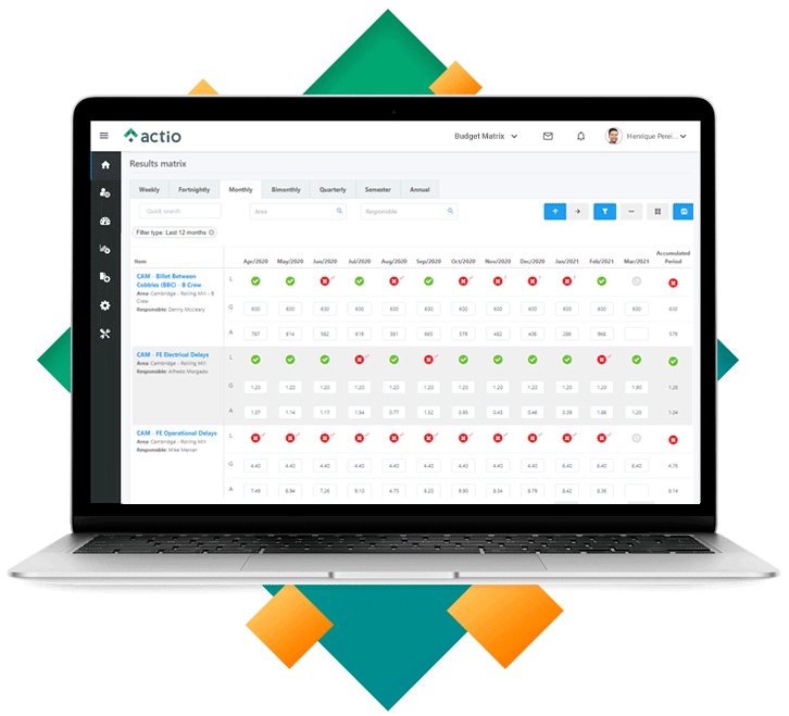 Budget matrix actio